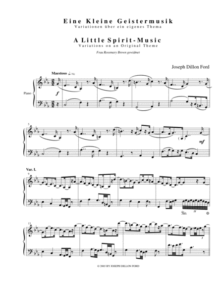 Eine Kleine Geistermusik: Variationen über ein eigenes Thema (A Little Spirit-Music: Variations on image number null