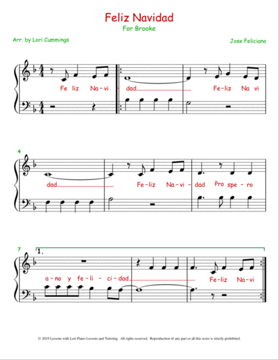 Feliz Navidad Piano Method scores gallery preview page 2