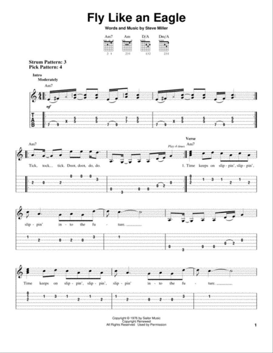 Fly Like An Eagle Acoustic Guitar scores gallery preview page 1