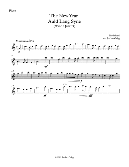 The New Year - Auld Lang Syne (Wind Quartet) image number null