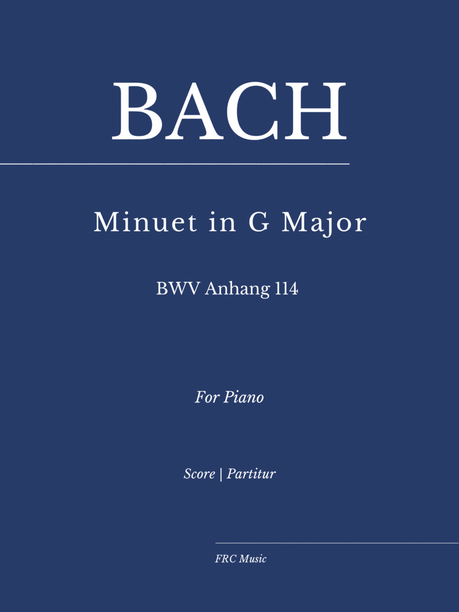 Minuet in G Major - BWV Anhang 114 - for Piano Harpsichord scores gallery preview page 1