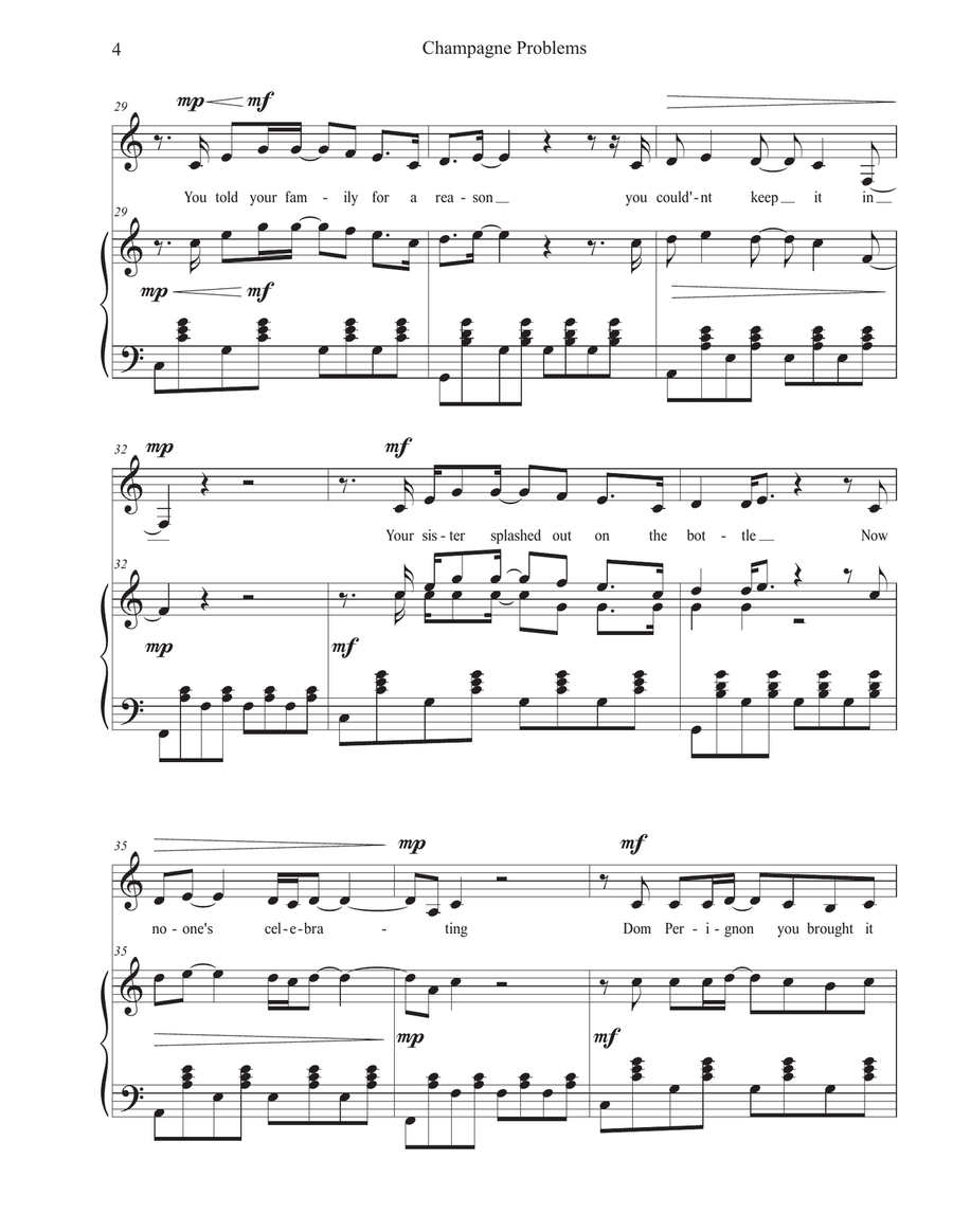 Champagne Problems Champagne Problems Voice Solo scores gallery preview page 4