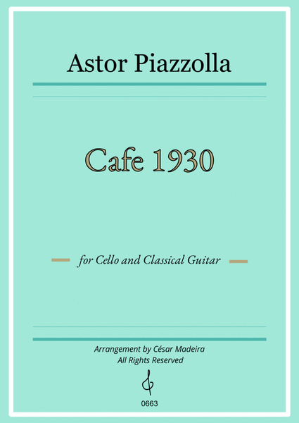 Cafe 1930 by Piazzolla for Cello and Guitar (Full Score and Parts) image number null