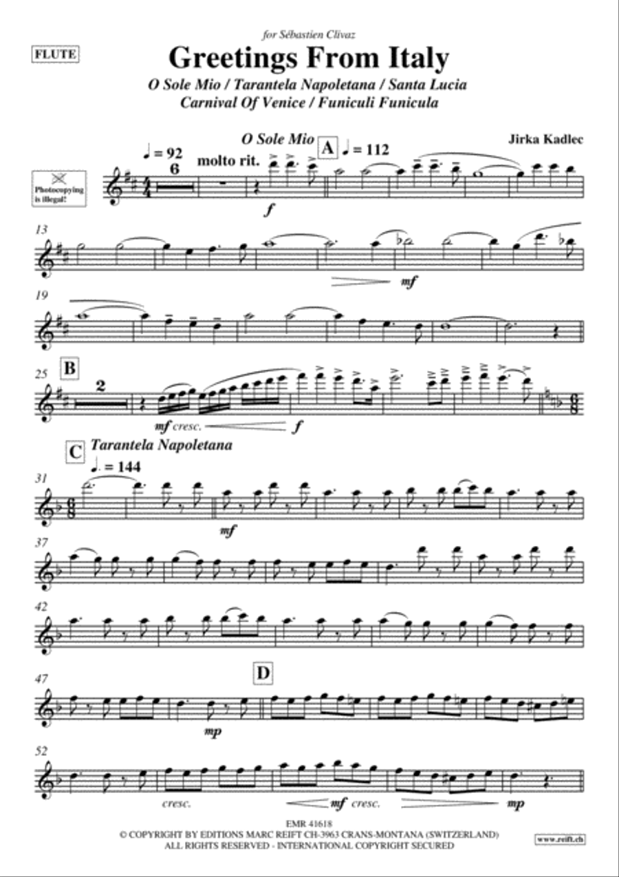 Greetings From Italy Greetings From Italy Flute Solo scores gallery preview page 2