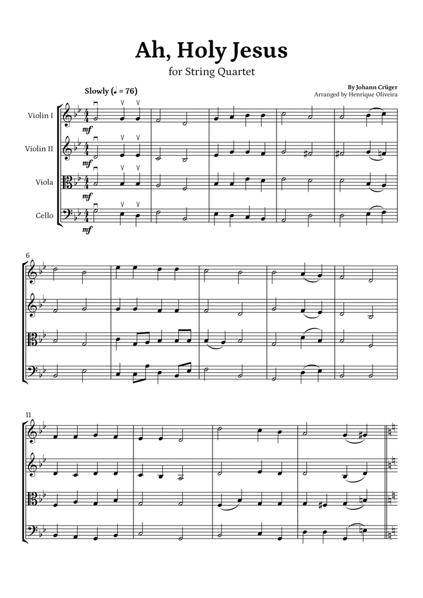 Ah, Holy Jesus (String Quartet) - Easter Hymn image number null