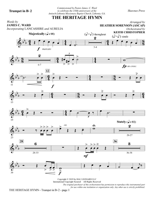 The Heritage Hymn (arr. Heather Sorenson) - Bb Trumpet 2