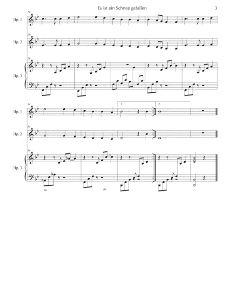 Es ist ein Schnee gefallen (Caspar Othmayr) Small Ensemble scores gallery preview page 3