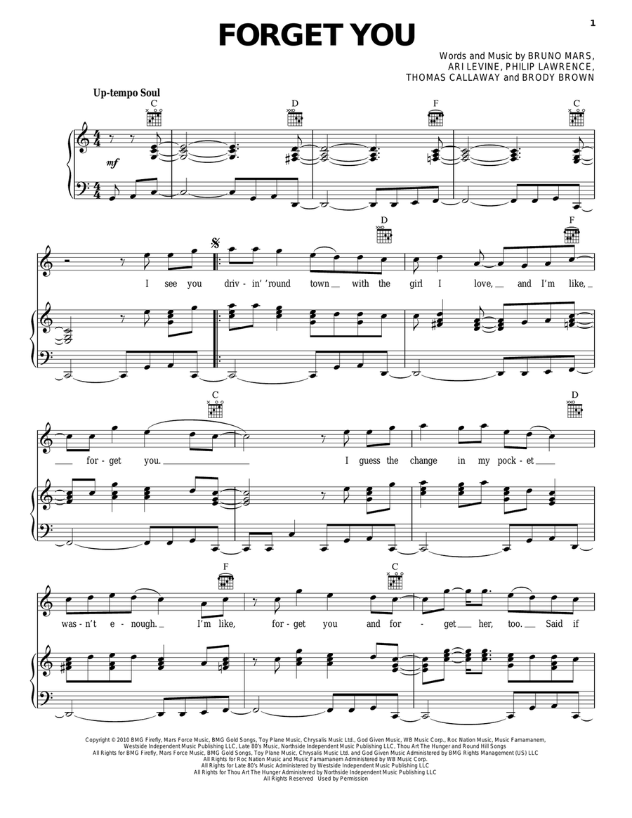 F**k You (Forget You) F**k You (Forget You) Acoustic Guitar scores gallery preview page 1