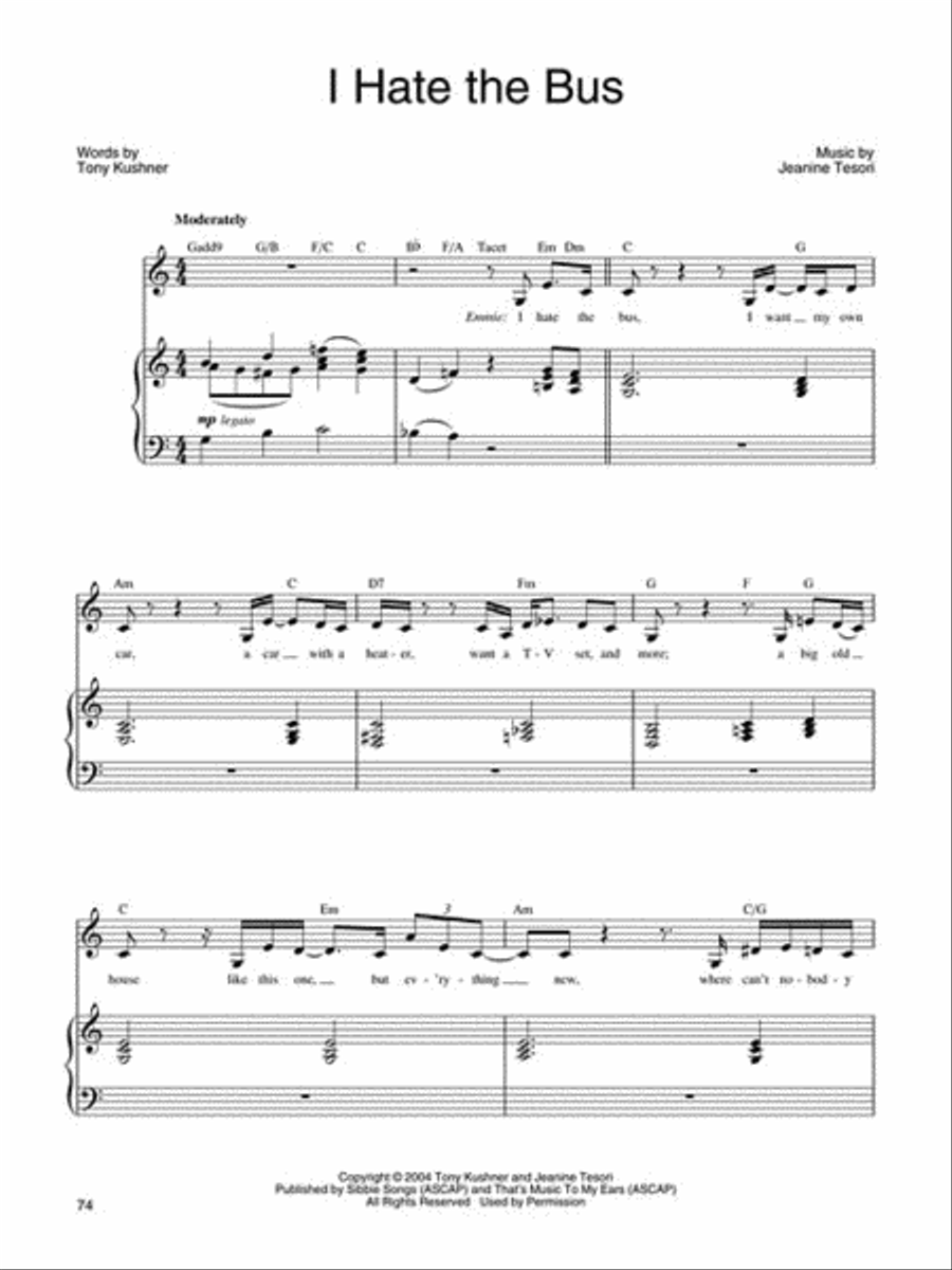 Caroline, Or Change Piano, Vocal, Guitar scores gallery preview page 3