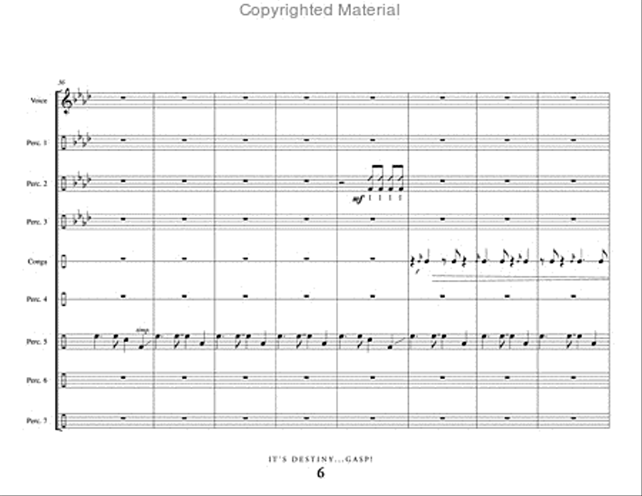 It's Destiny...Gasp! (score only) Percussion Ensemble scores gallery preview page 7