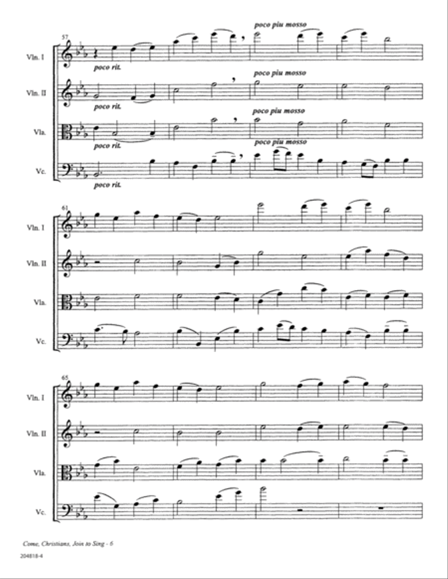 Come, Christians, Join to Sing - String Quartet String Quartet scores gallery preview page 6