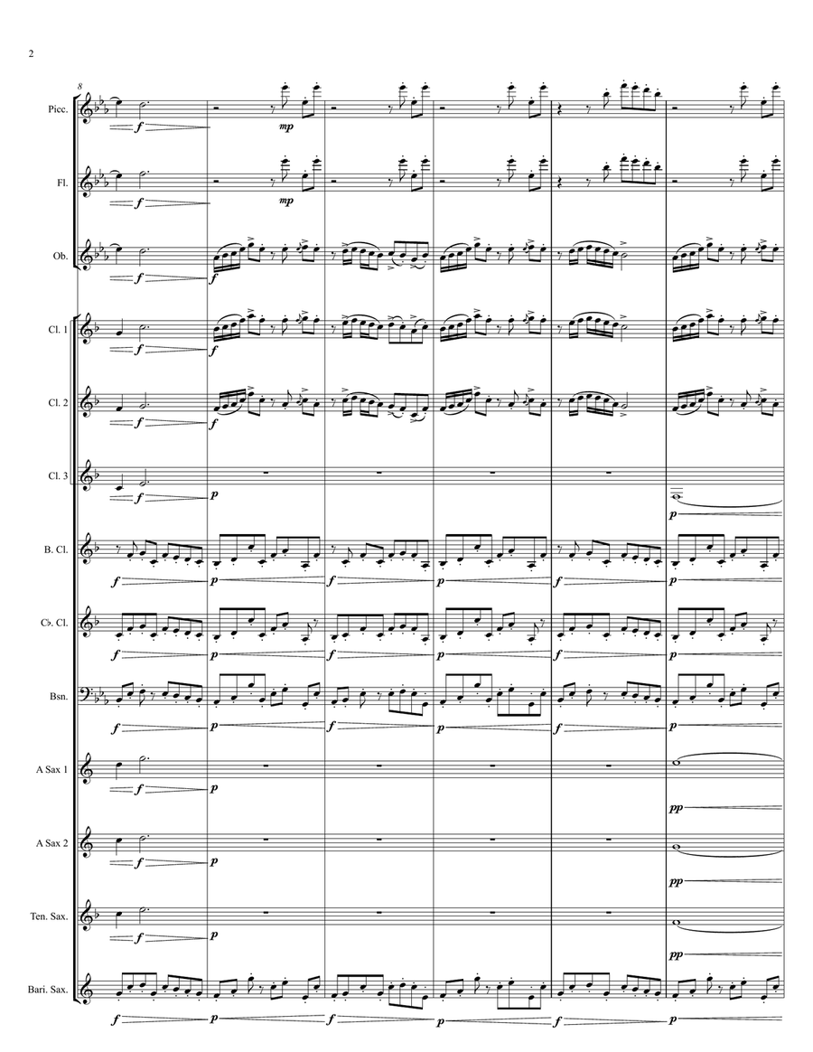 3 Sketches for Woodwind Ensemble: Movement 2 - Children Playing Beside the Pool Woodwind Ensemble scores gallery preview page 3