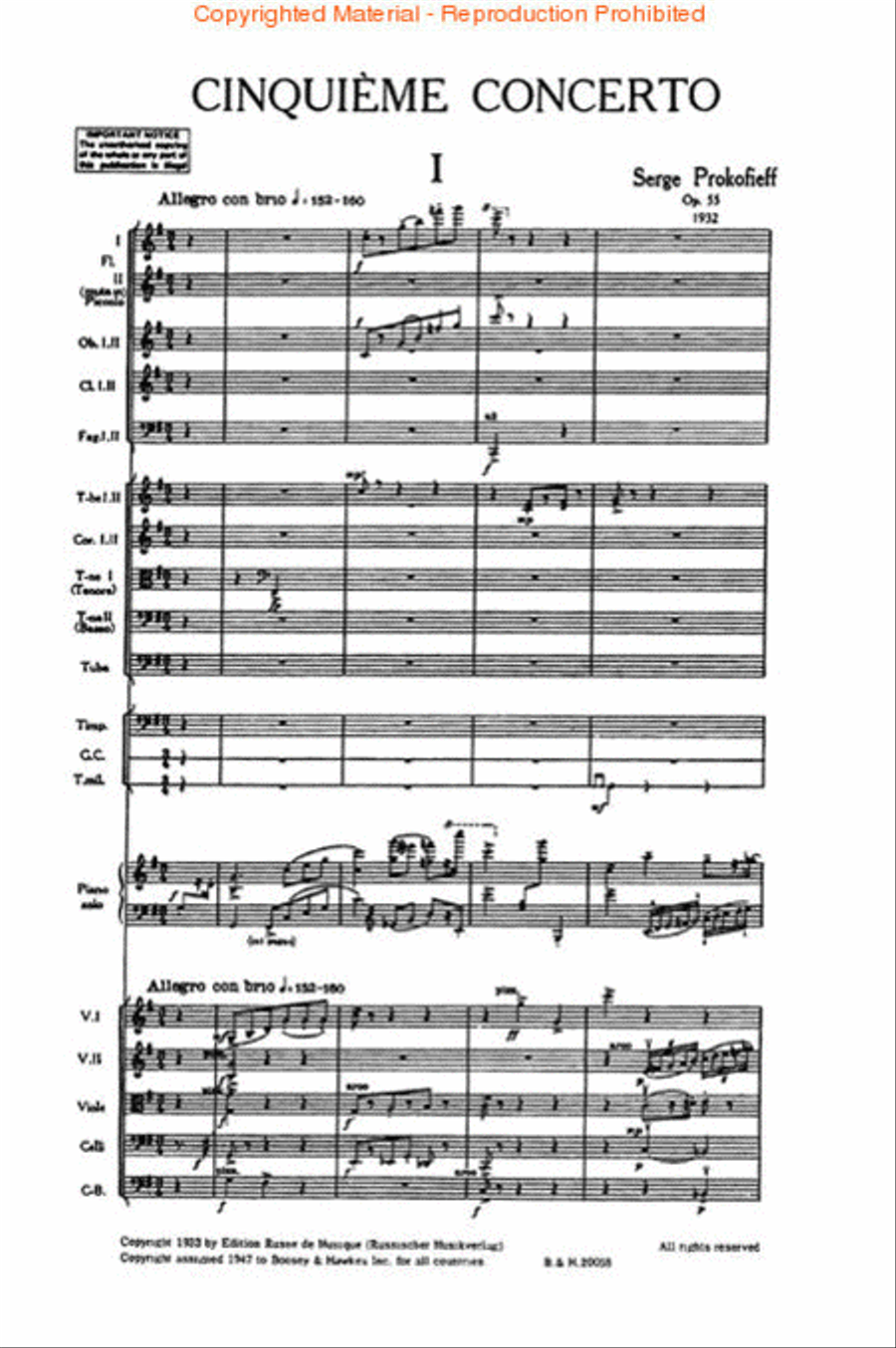 Piano Concerto No. 5 in G, Op. 55 Orchestra scores gallery preview page 2