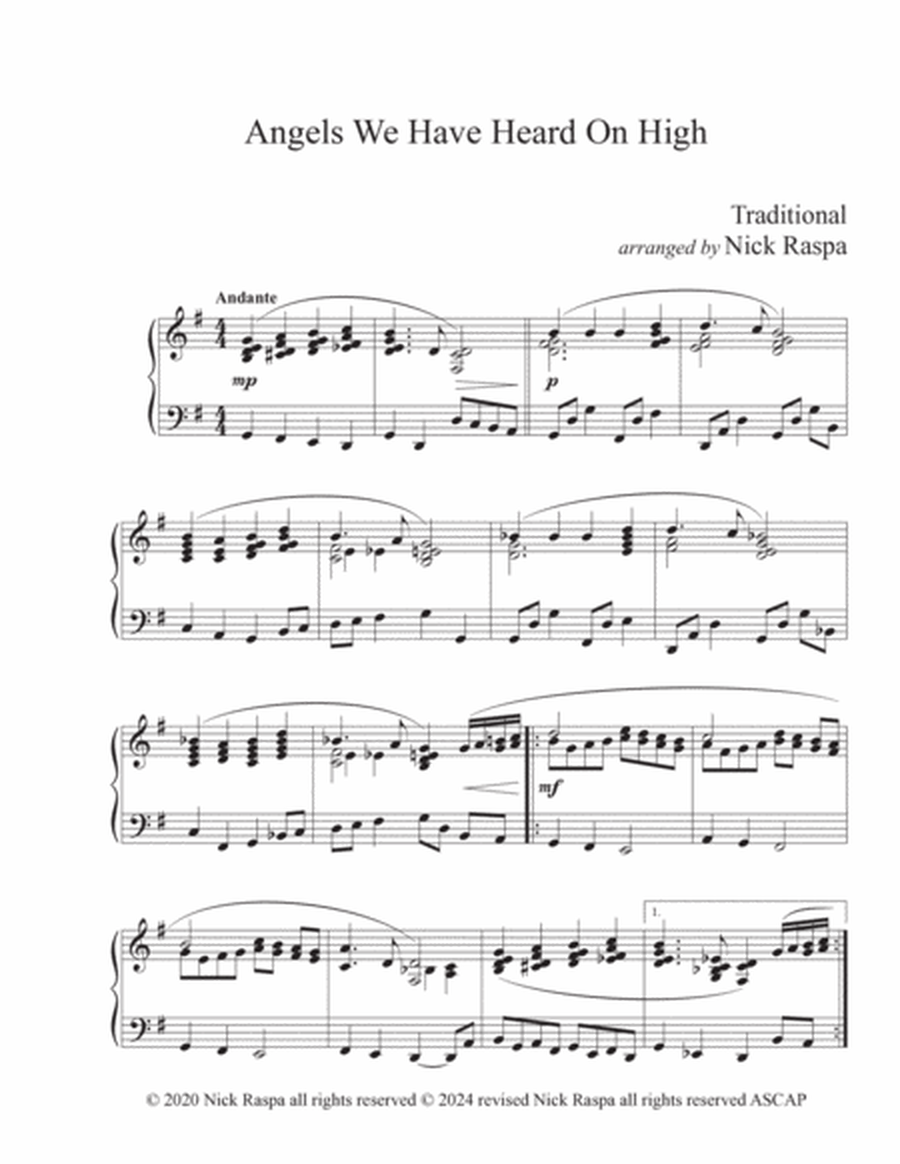 Angels We Have Heard On High (adv int) piano image number null