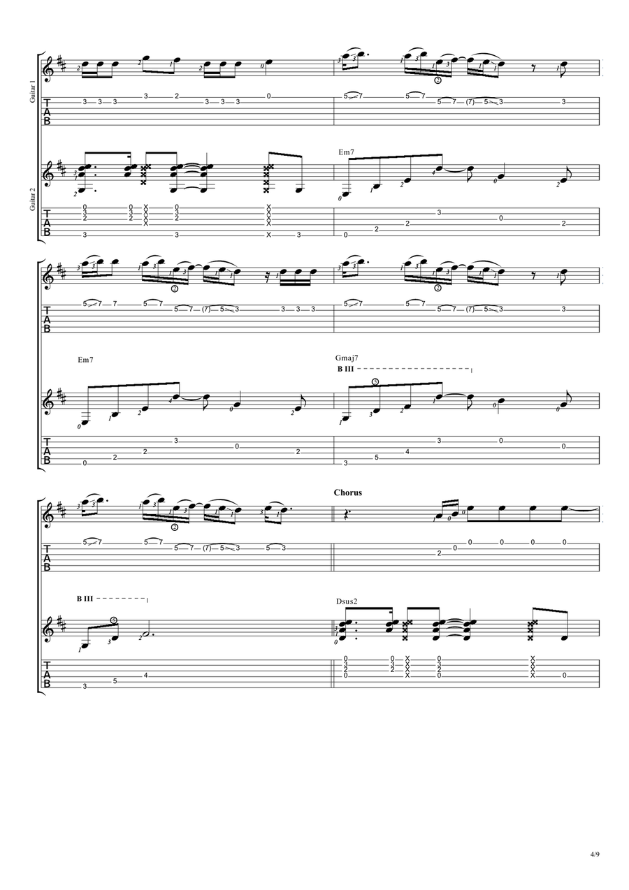 Sunflower Acoustic Guitar scores gallery preview page 4
