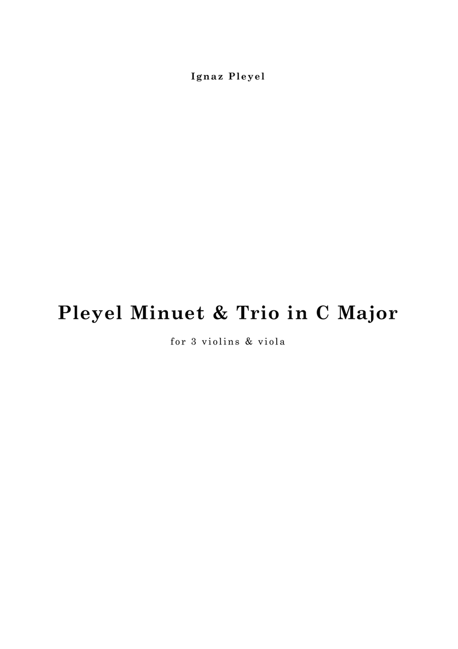 PLEYEL : Easy Minuet & Trio for 3 violins & viola String Quartet scores gallery preview page 1