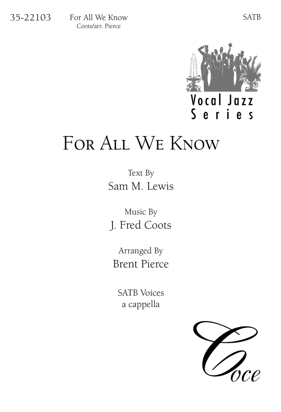 For All We Know For All We Know 4-Part scores gallery preview page 1