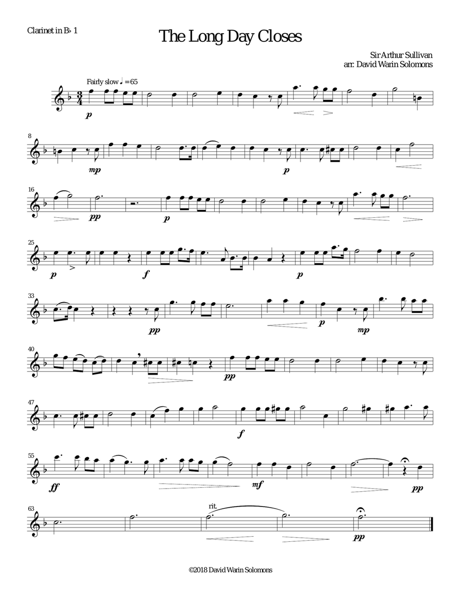 The long day closes for 4 clarinets Clarinet Quartet scores gallery preview page 4