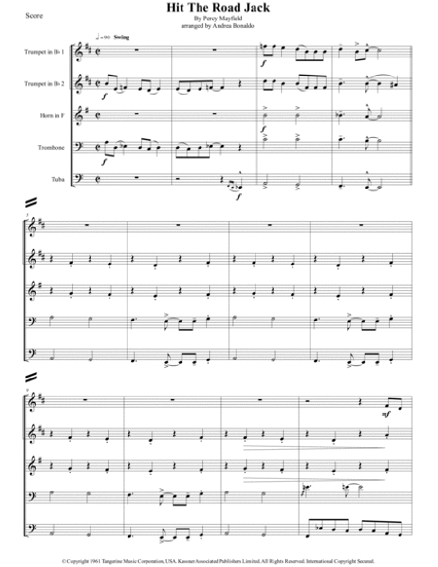 Hit The Road Jack Hit The Road Jack Brass Ensemble scores gallery preview page 4