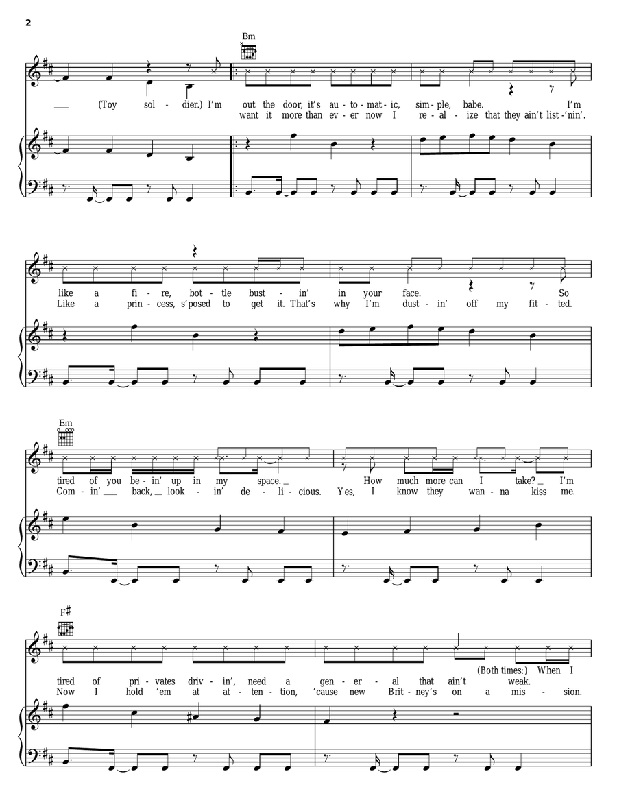 Toy Soldier Toy Soldier Piano, Vocal, Guitar scores gallery preview page 2