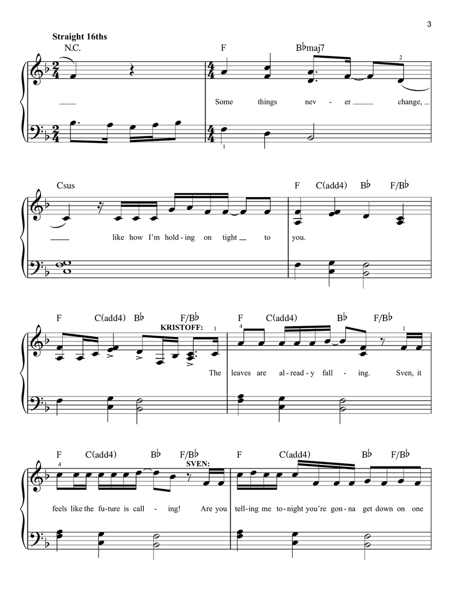 Some Things Never Change (from Disney's Frozen 2) Easy Piano scores gallery preview page 3