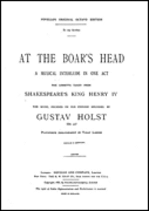 Book cover for Gustav Holst: At The Boar's Head (Vocal Score)