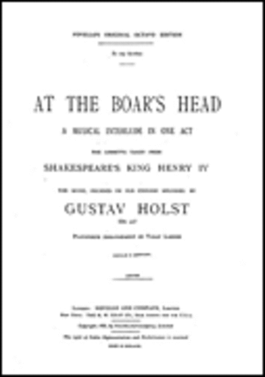 Book cover for Gustav Holst: At The Boar's Head (Vocal Score)