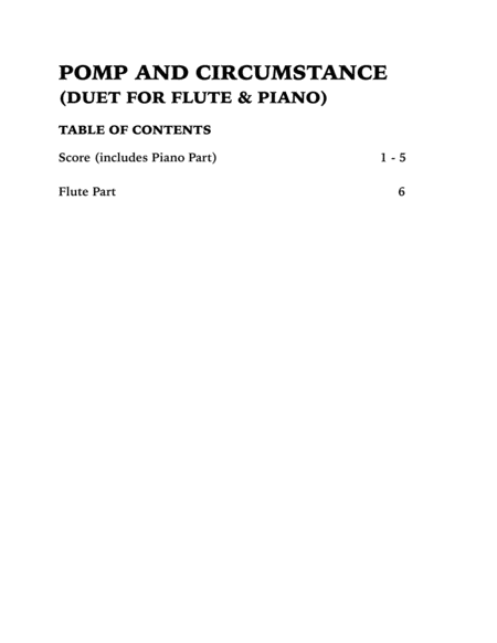 Pomp and Circumstance (Flute and Piano) image number null