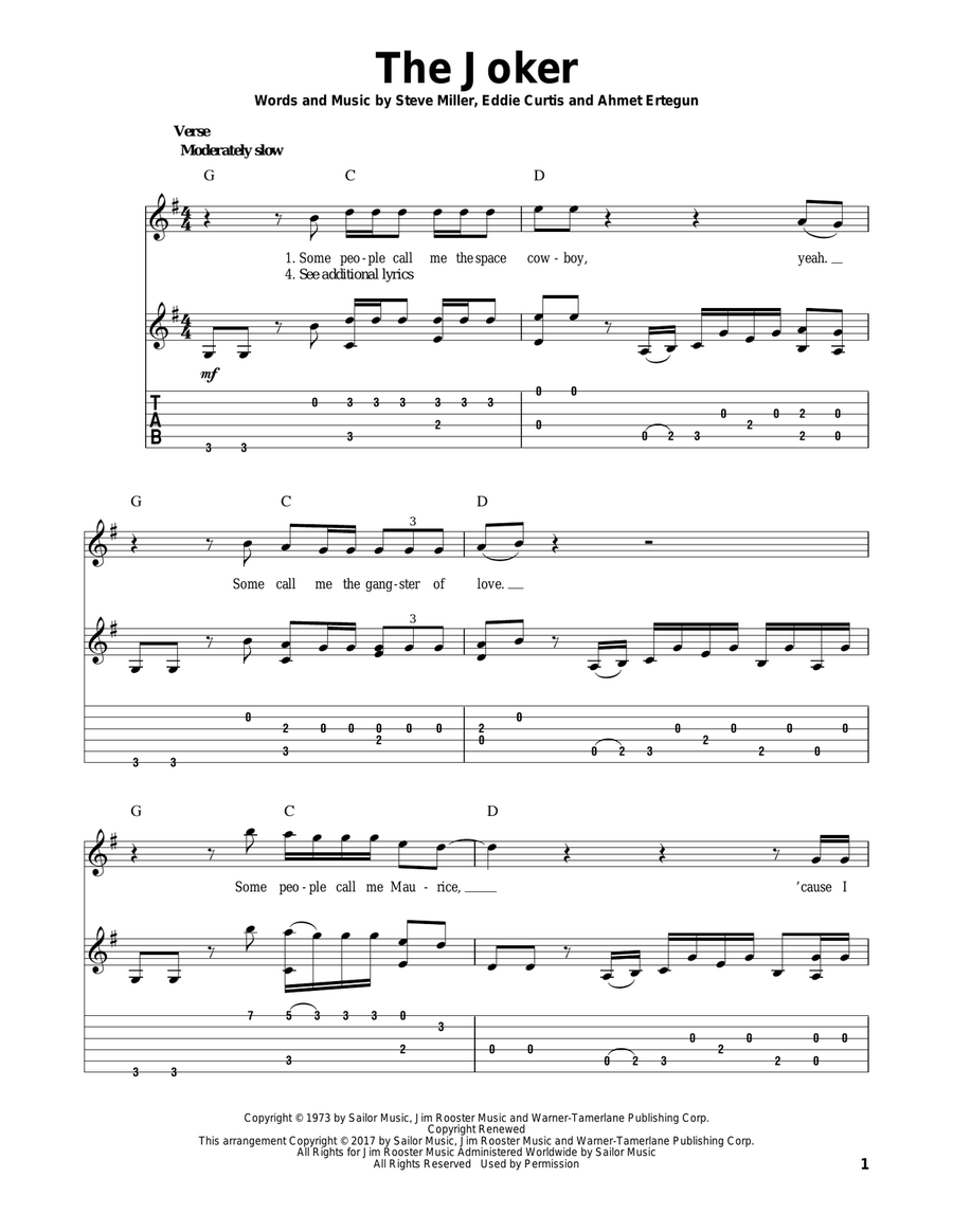 The Joker Acoustic Guitar scores gallery preview page 1