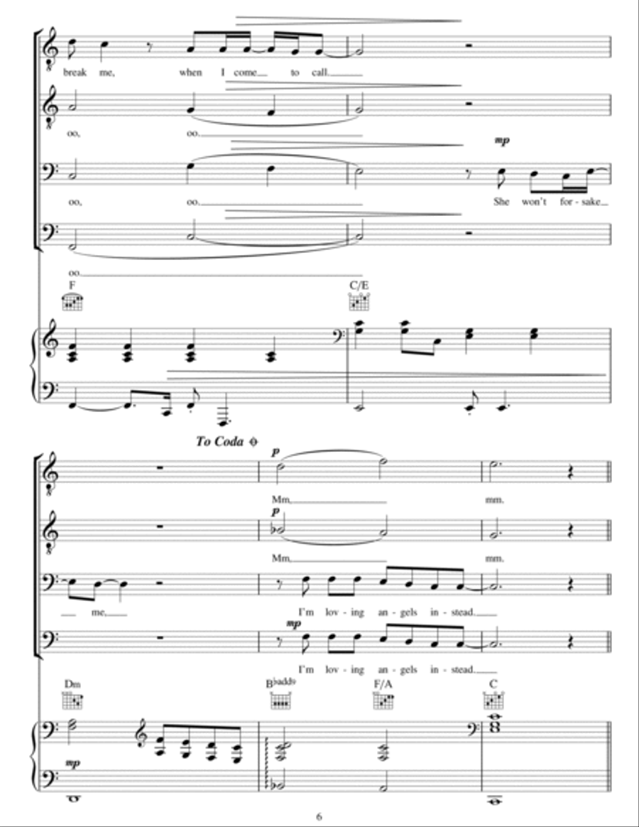 Angels (arr. Christopher Hussey) TTBB scores gallery preview page 6