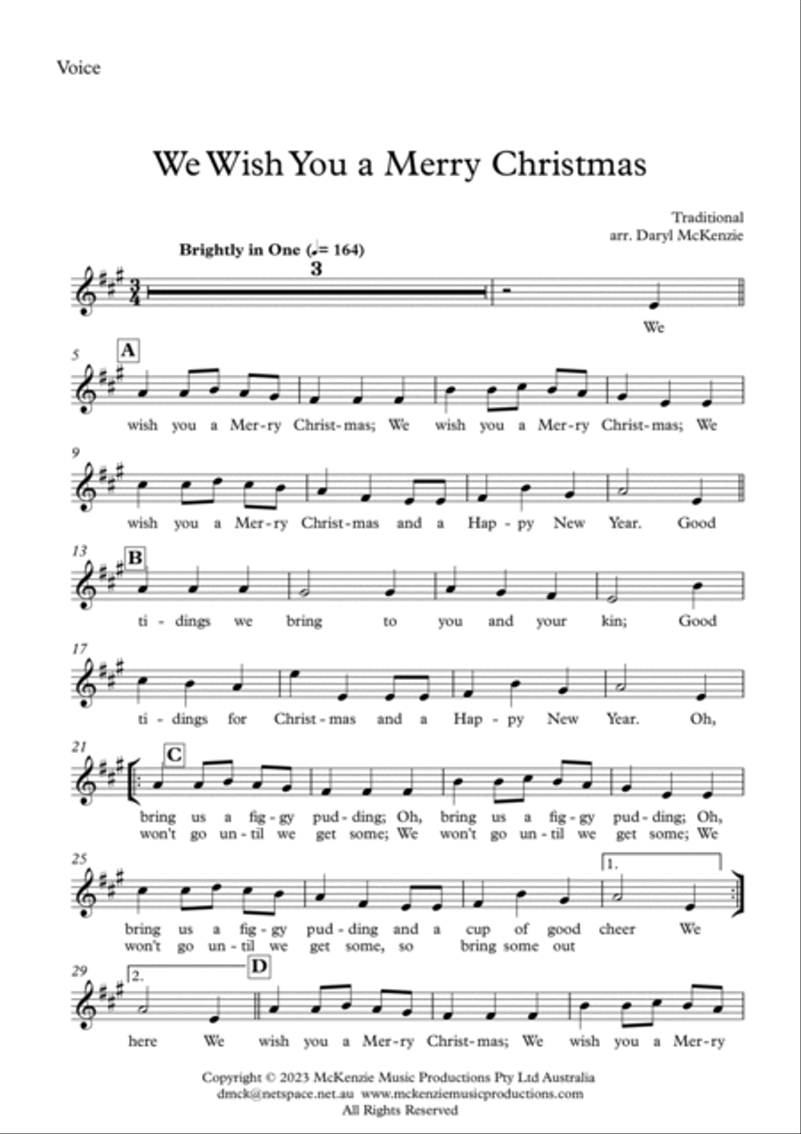 We Wish You a Merry Christmas - Vocal with Choir and Pops Orchestra Key of A Choir scores gallery preview page 5