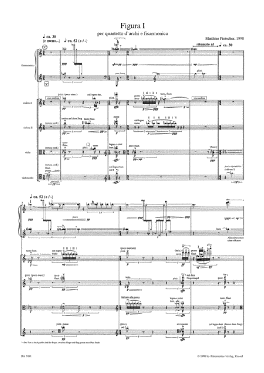 Figura I per quartetto d'archi e fisarmonica String Quartet scores gallery preview page 2