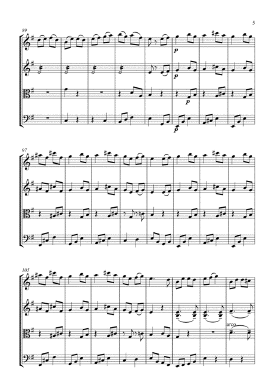 Halfpenny Polka for String Quartet String Quartet scores gallery preview page 5