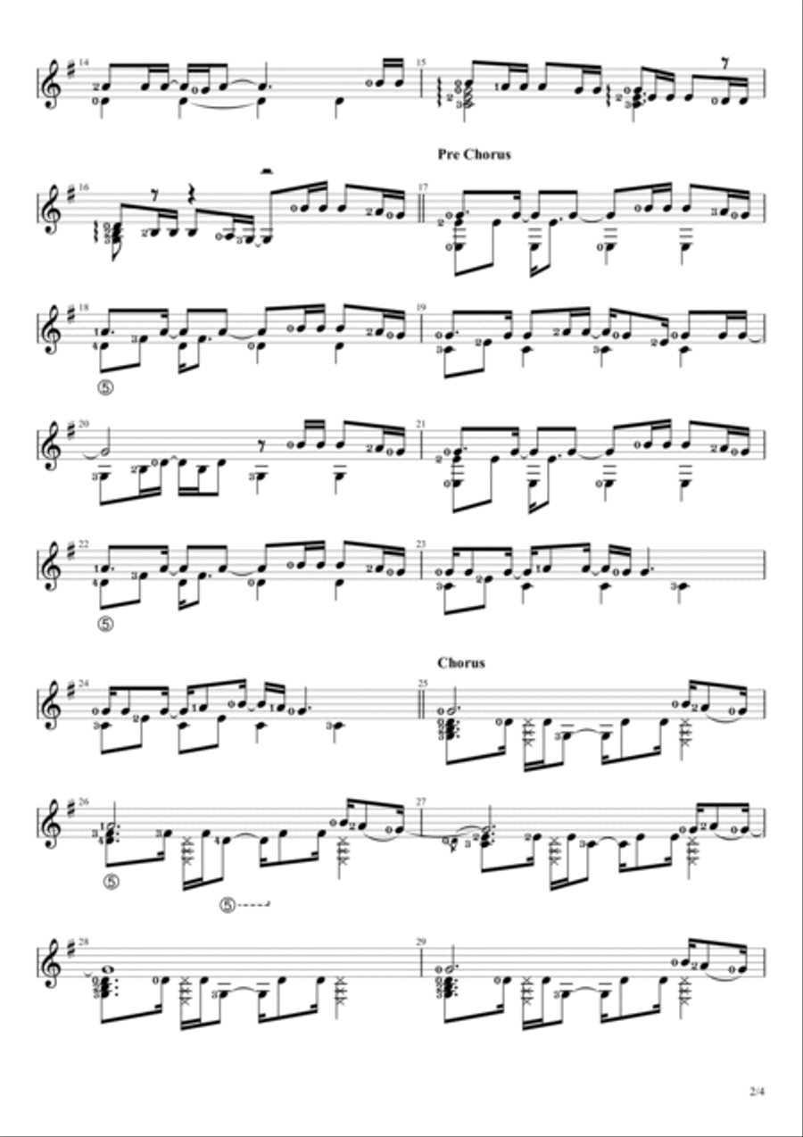 I Took A Pill In Ibiza Guitar Solo scores gallery preview page 2
