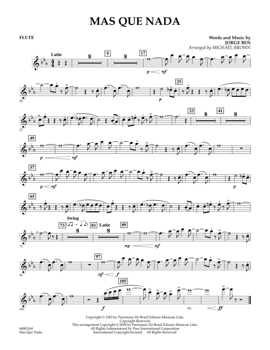 Mas Que Nada - Flute Flute scores gallery preview page 1