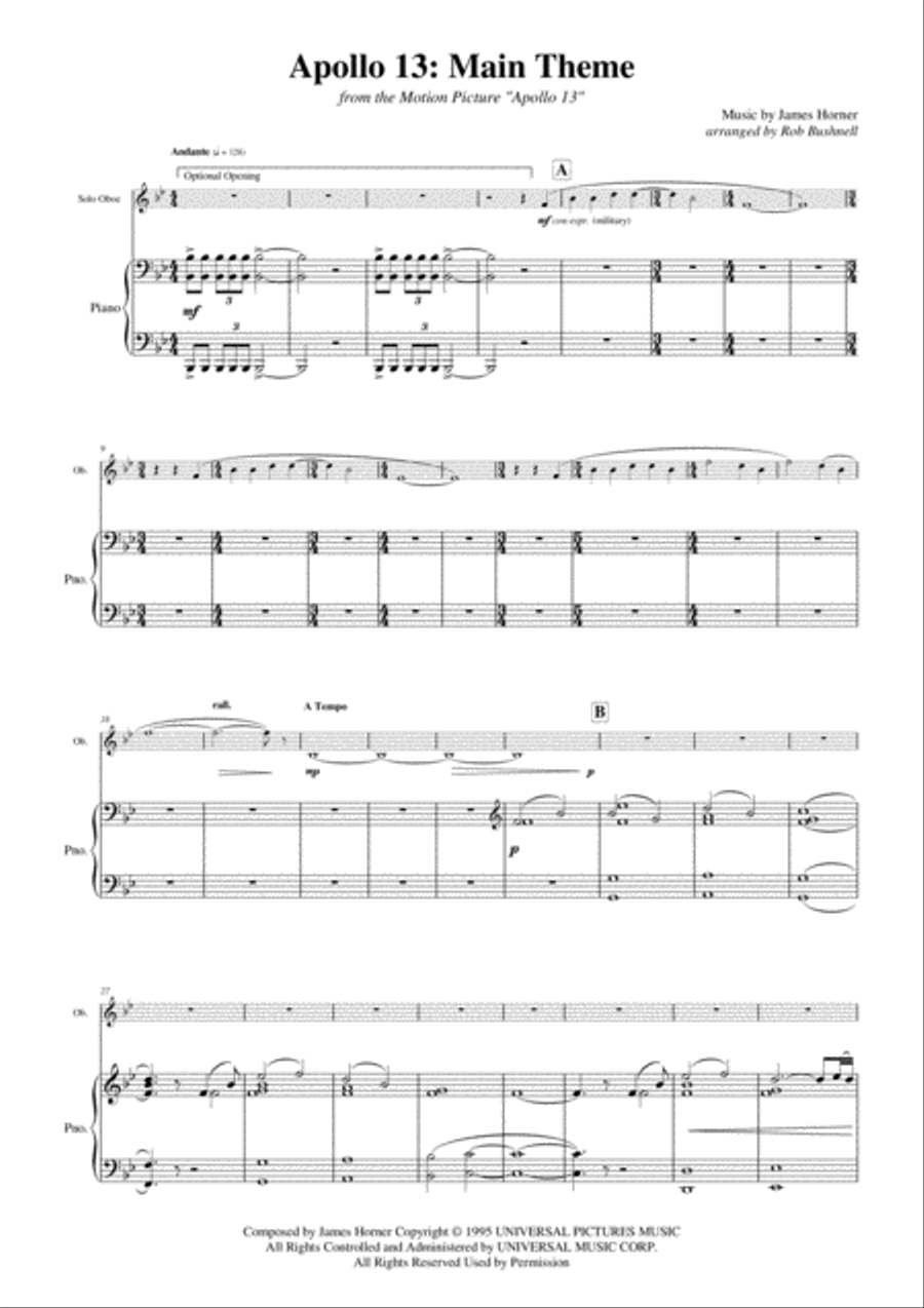 Main Title - Apollo 13 Piano scores gallery preview page 3