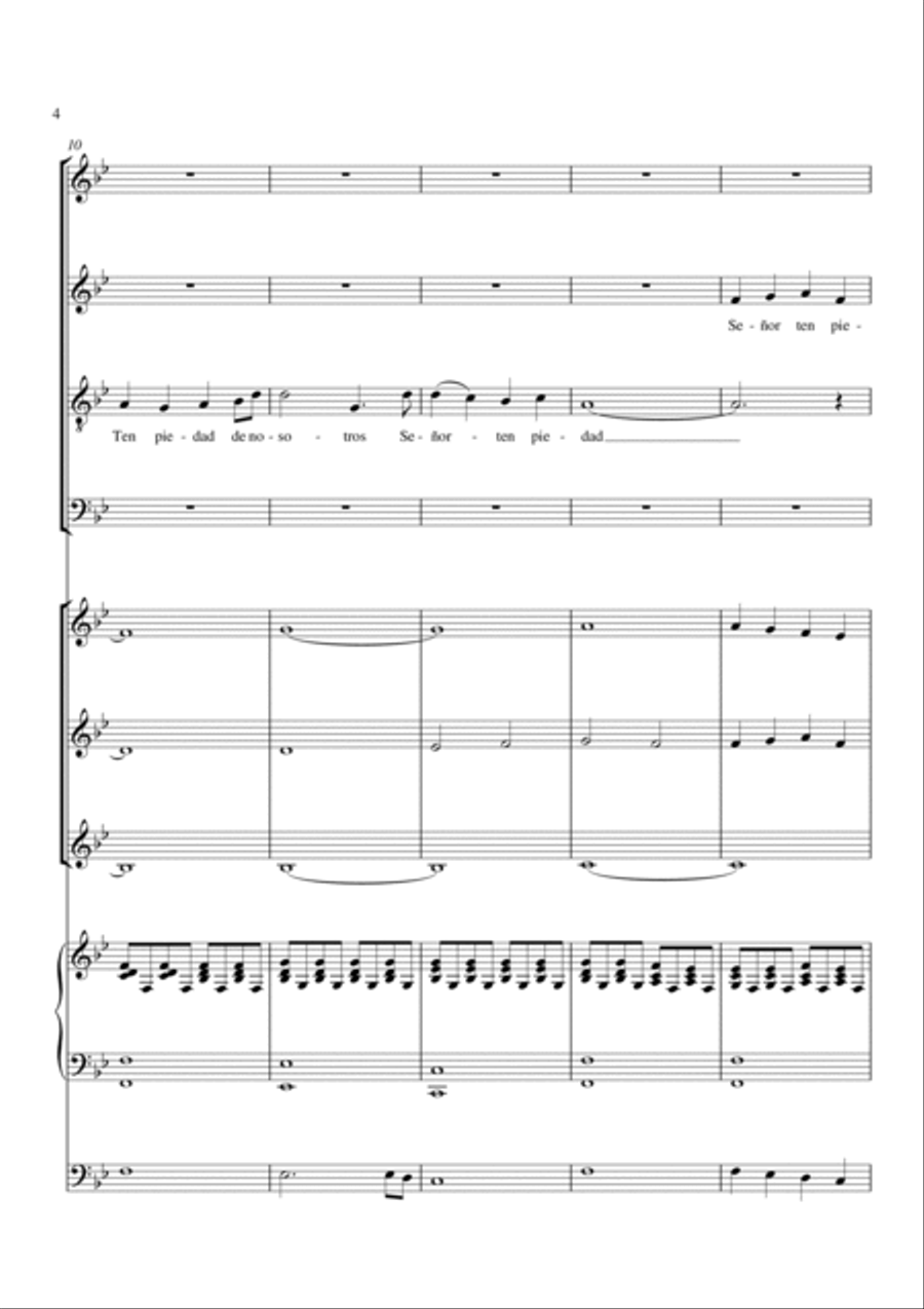 Señor ten piedad - Juan Carlos Guerra Gonzalez Choir scores gallery preview page 4