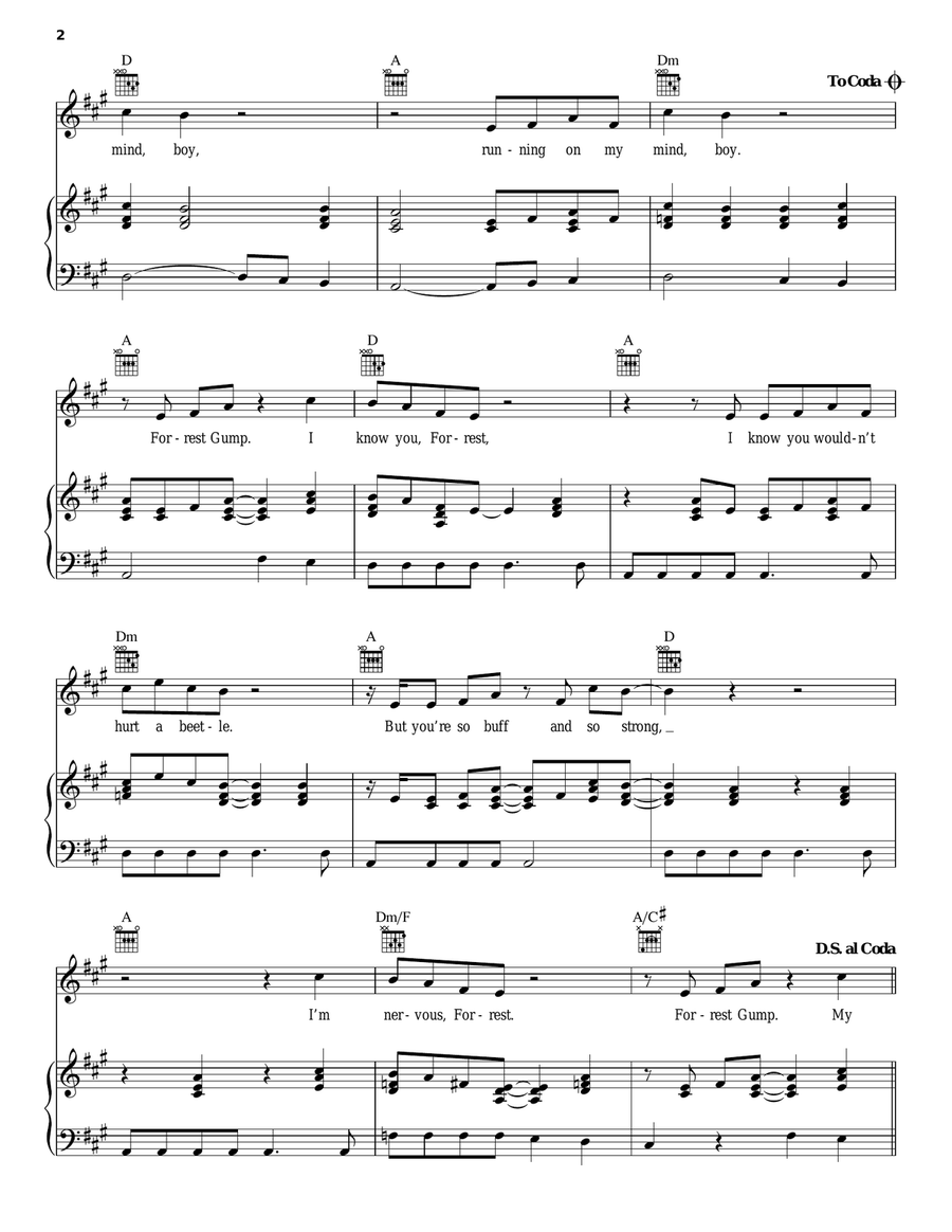 Forrest Gump Piano, Vocal, Guitar scores gallery preview page 2