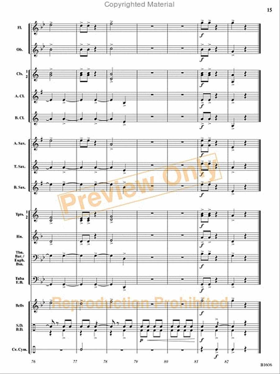 March of the Hyperion Guards Concert Band scores gallery preview page 16