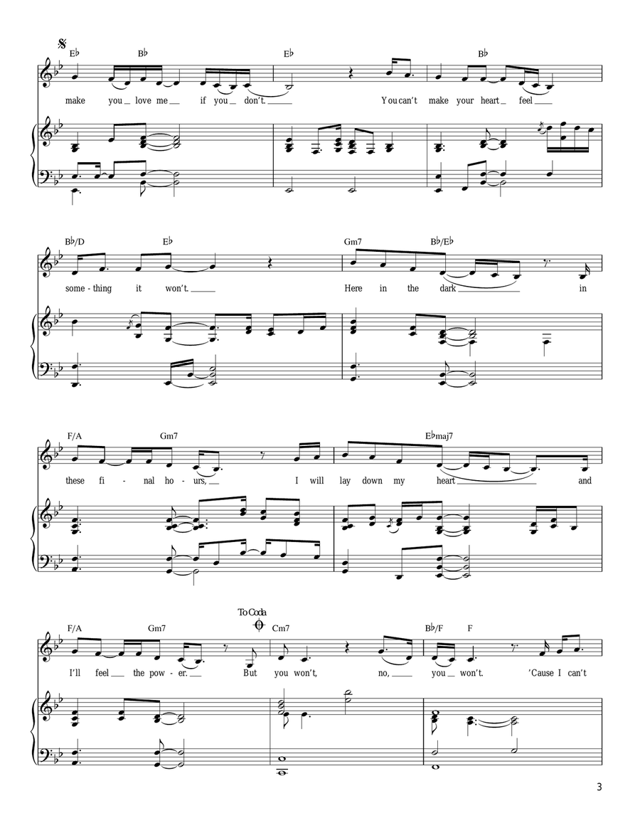 I Can't Make You Love Me Piano, Vocal, Guitar scores gallery preview page 3