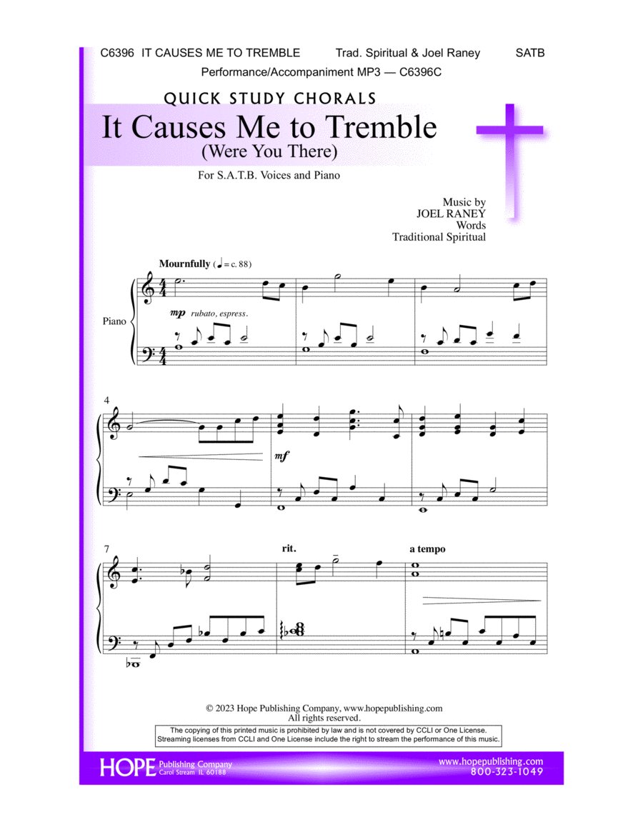 It Causes Me To Tremble (Were You There) 4-Part scores gallery preview page 1