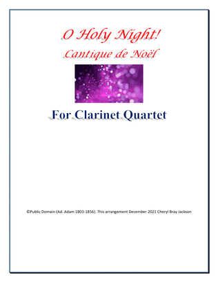 Book cover for O Holy Night! for Clarinet Quartet