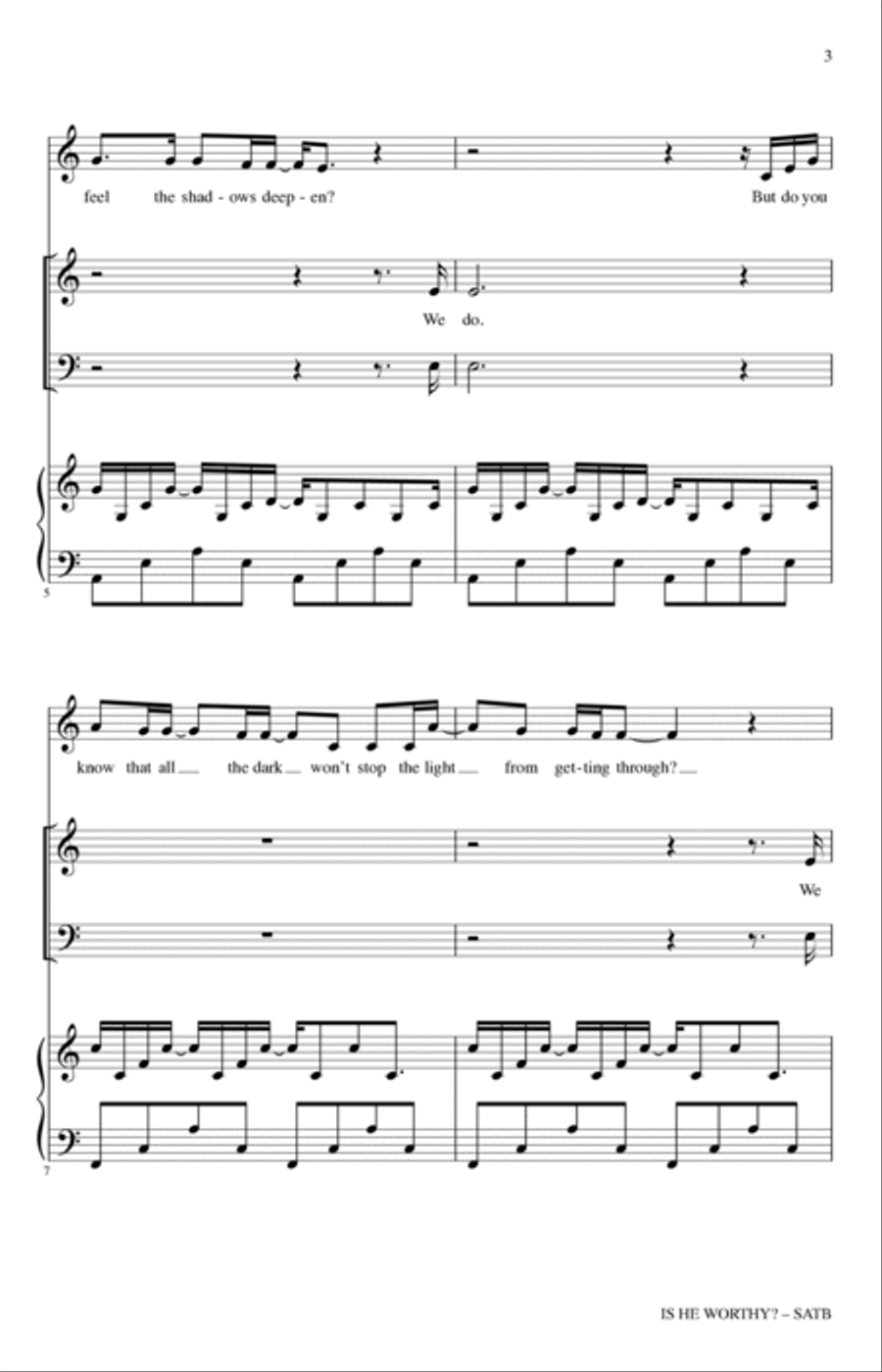 Is He Worthy? (arr. Heather Sorenson) 4-Part scores gallery preview page 2