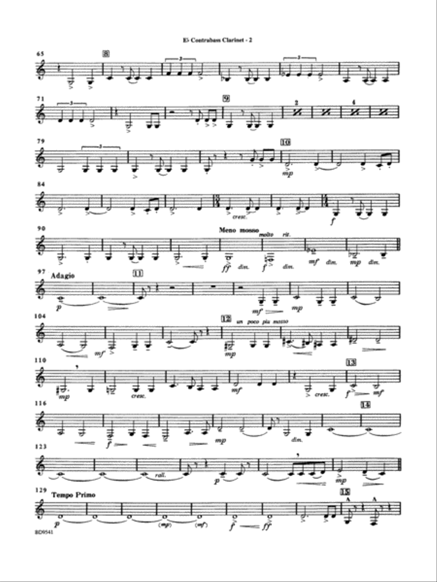 Alvamar Overture: E-flat Contrabass Clarinet Concert Band scores gallery preview page 2
