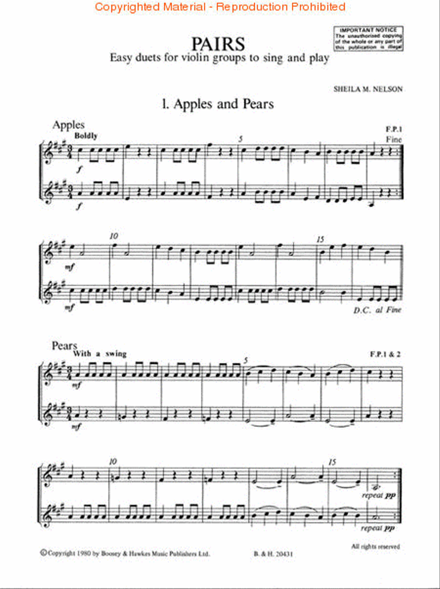 Pairs for Violins