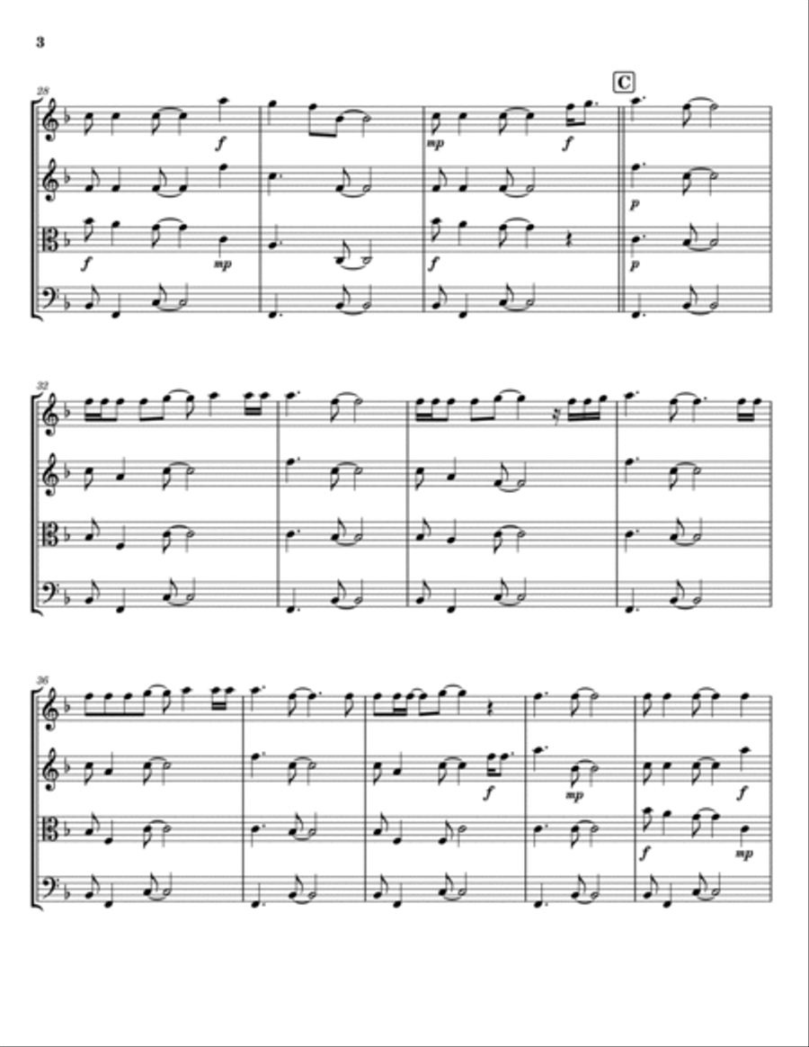Free Fallin' String Quartet scores gallery preview page 3