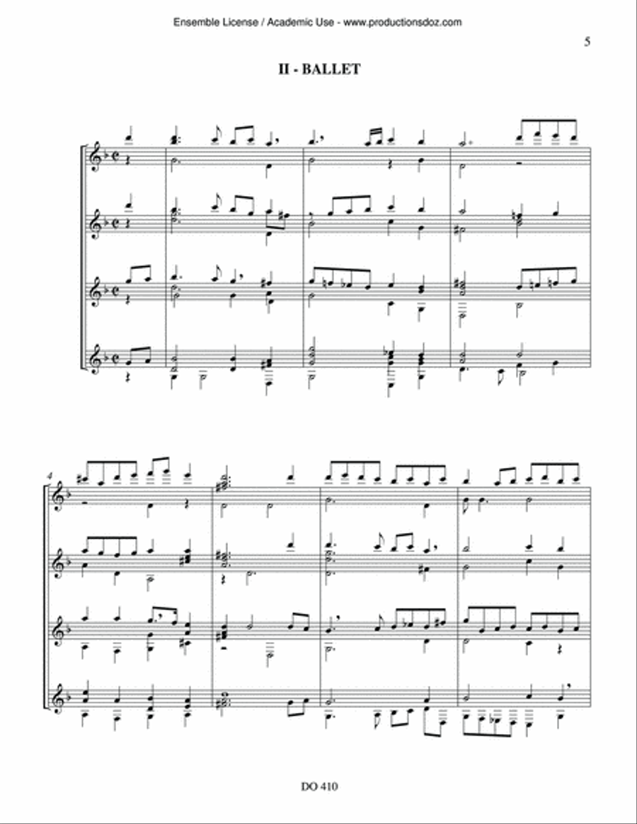 Danses pour 4 luths Danses pour 4 luths Guitar Ensemble scores gallery preview page 5