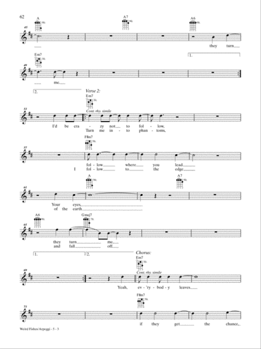 Weird Fishes Ukulele scores gallery preview page 3