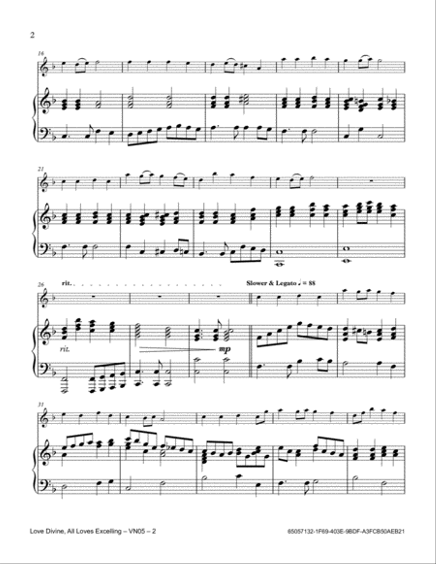 Love Divine, All Loves Excelling Violin Solo scores gallery preview page 2