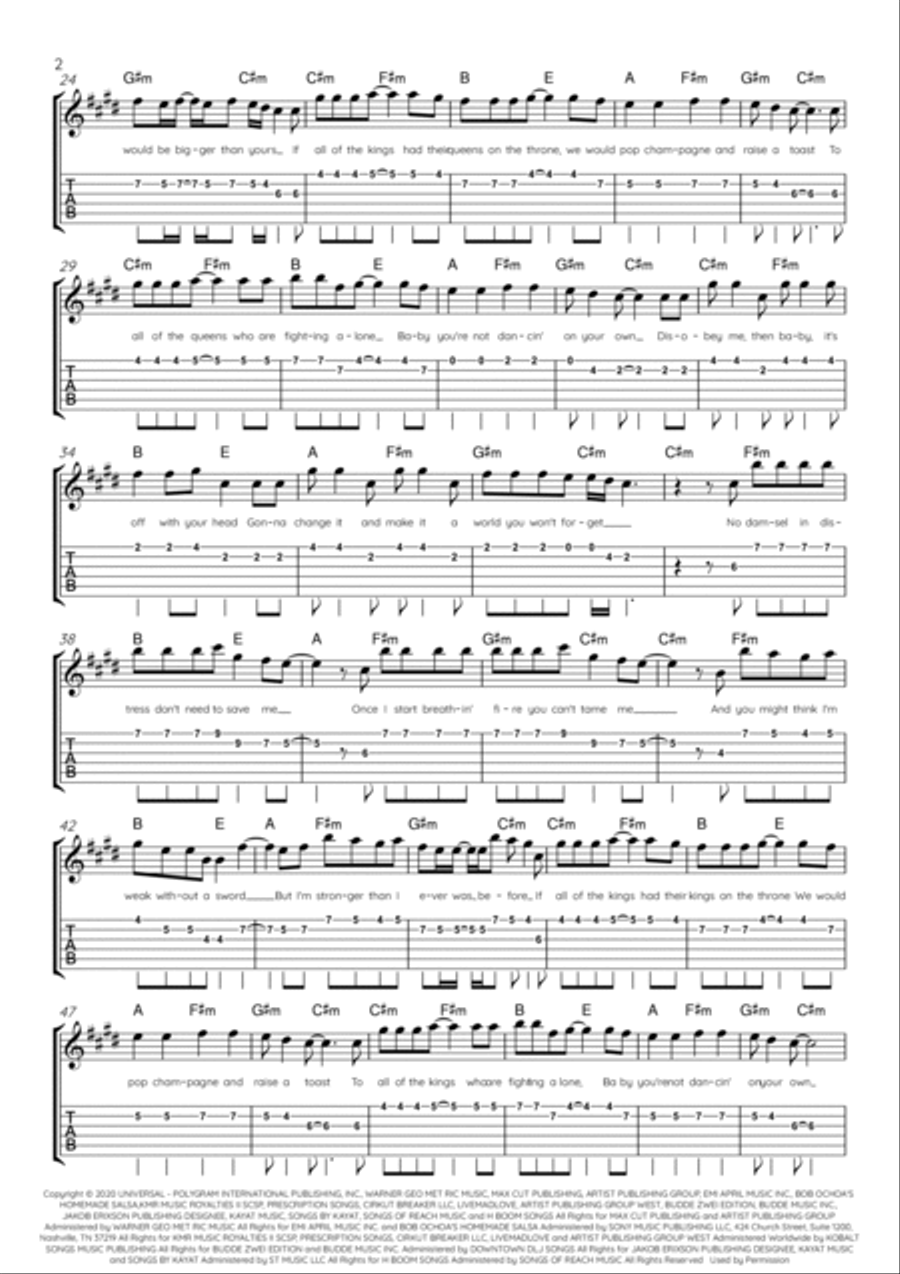 Kings & Queens Electric Guitar scores gallery preview page 2